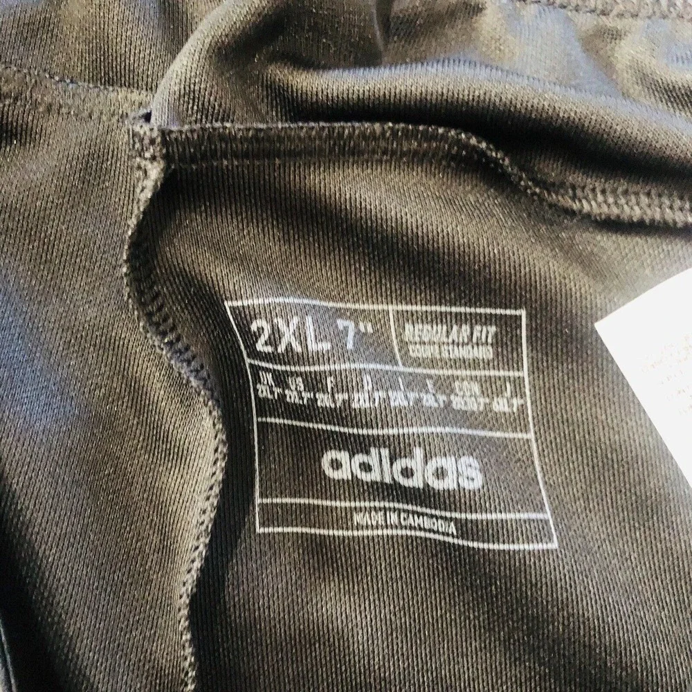 Adidas Mens 2XL Black Aeroready Camo Logo Athletic Training Shorts 7 Inch Inseam